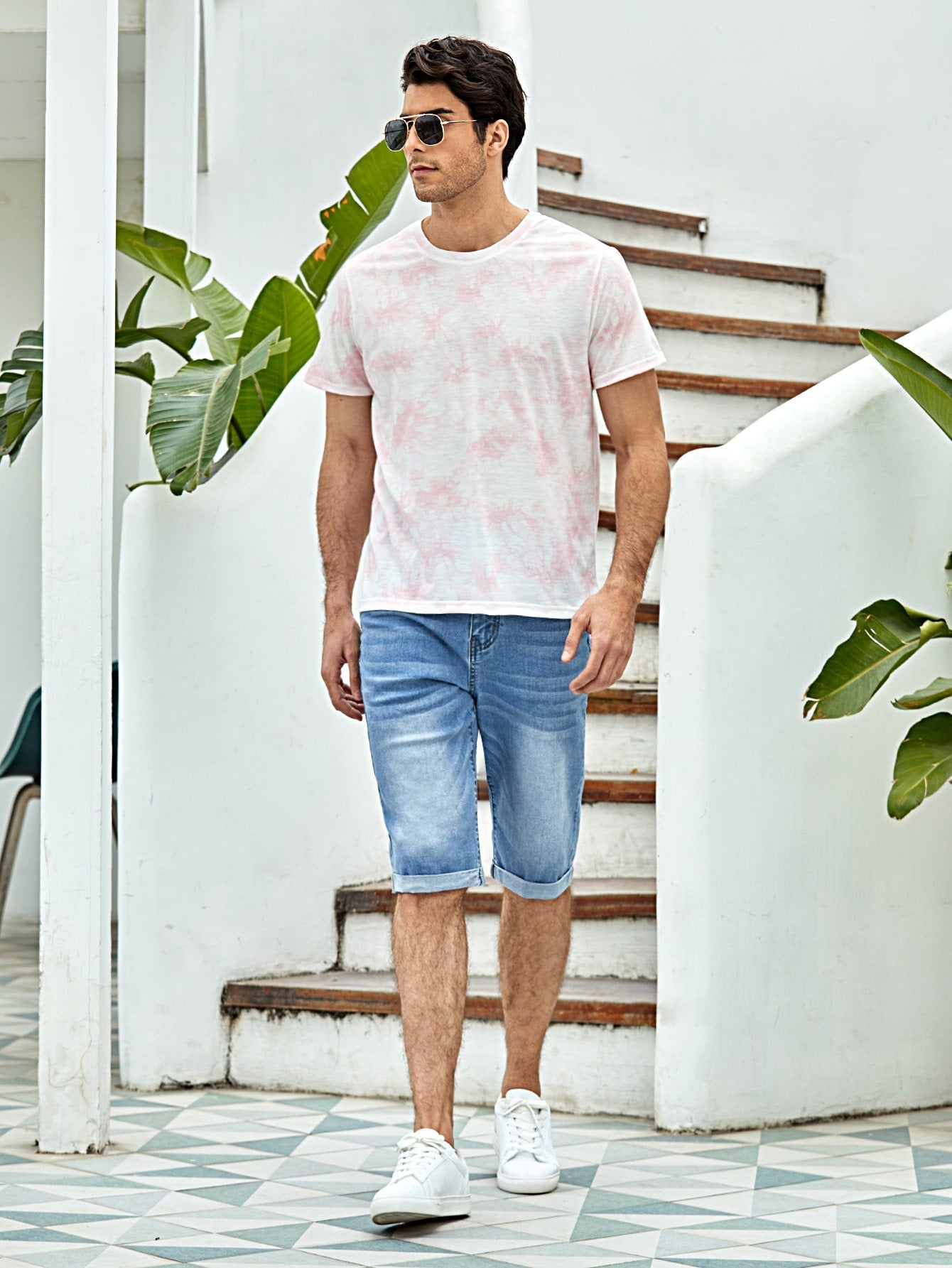 Washed Denim Bermuda Shorts