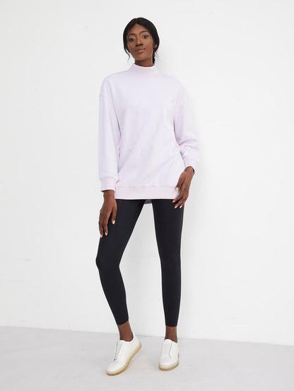 Mock Neck Longline Sweatshirt 