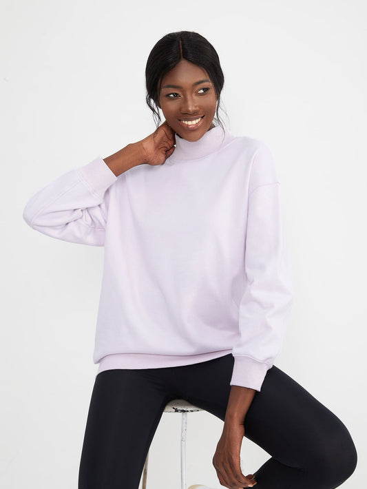 Mock Neck Longline Sweatshirt 