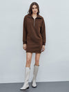 Fashion Chocolate Brown Sweatshirt Dress 