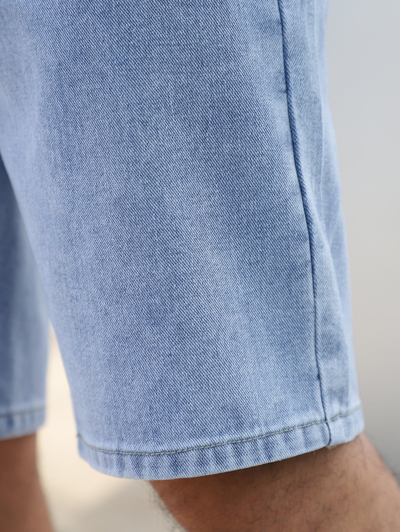 Men Light Wash Bermuda Denim Shorts 