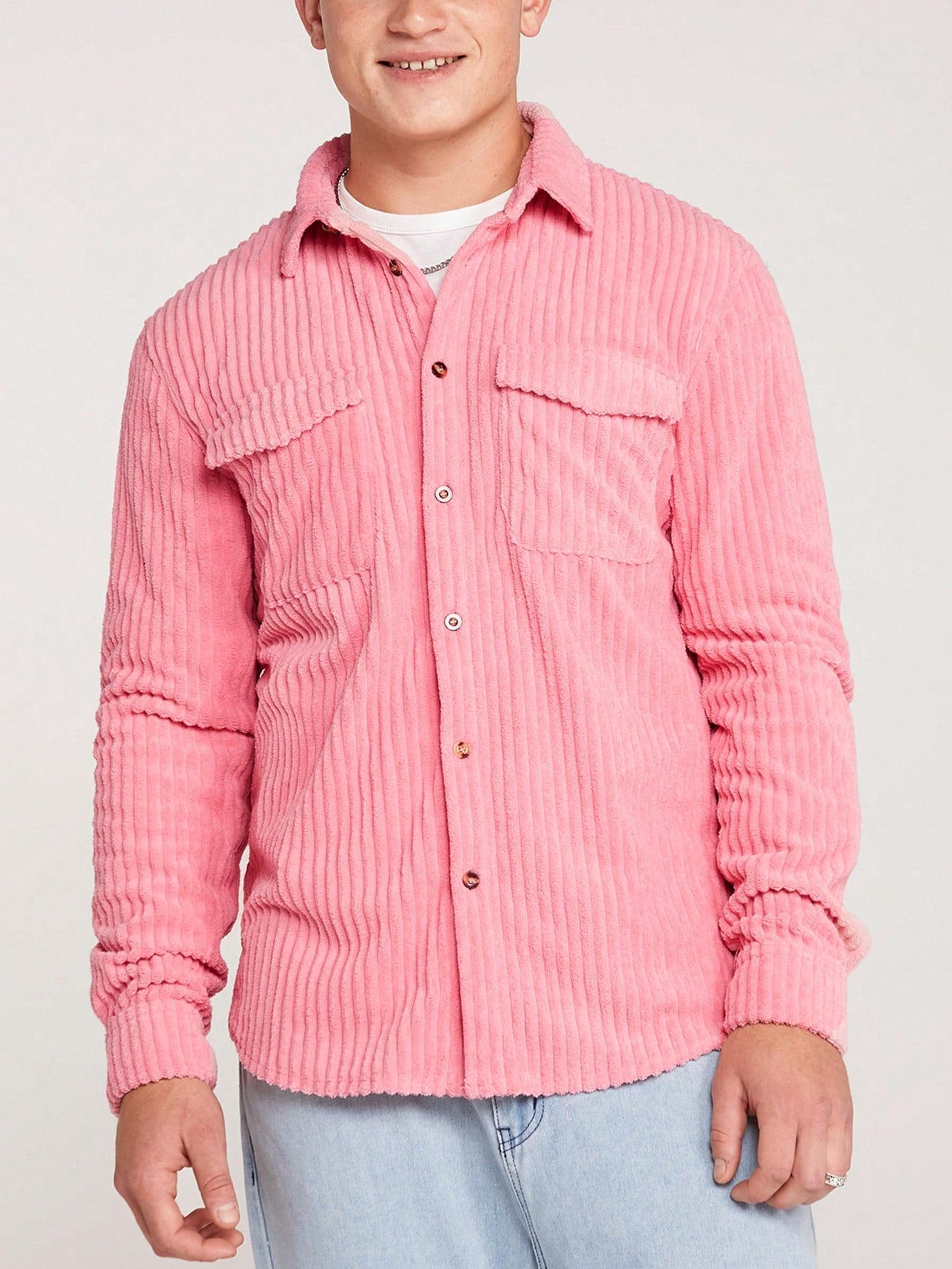 Flap Pocket Woven Long Sleeve Shirt 