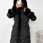 Patchwork Hem Long Padded Coat 