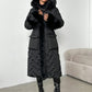 Patchwork Hem Long Padded Coat 