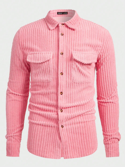 Flap Pocket Woven Long Sleeve Shirt 