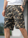 Camouflage Print Drawstring Utility Denim Shorts 