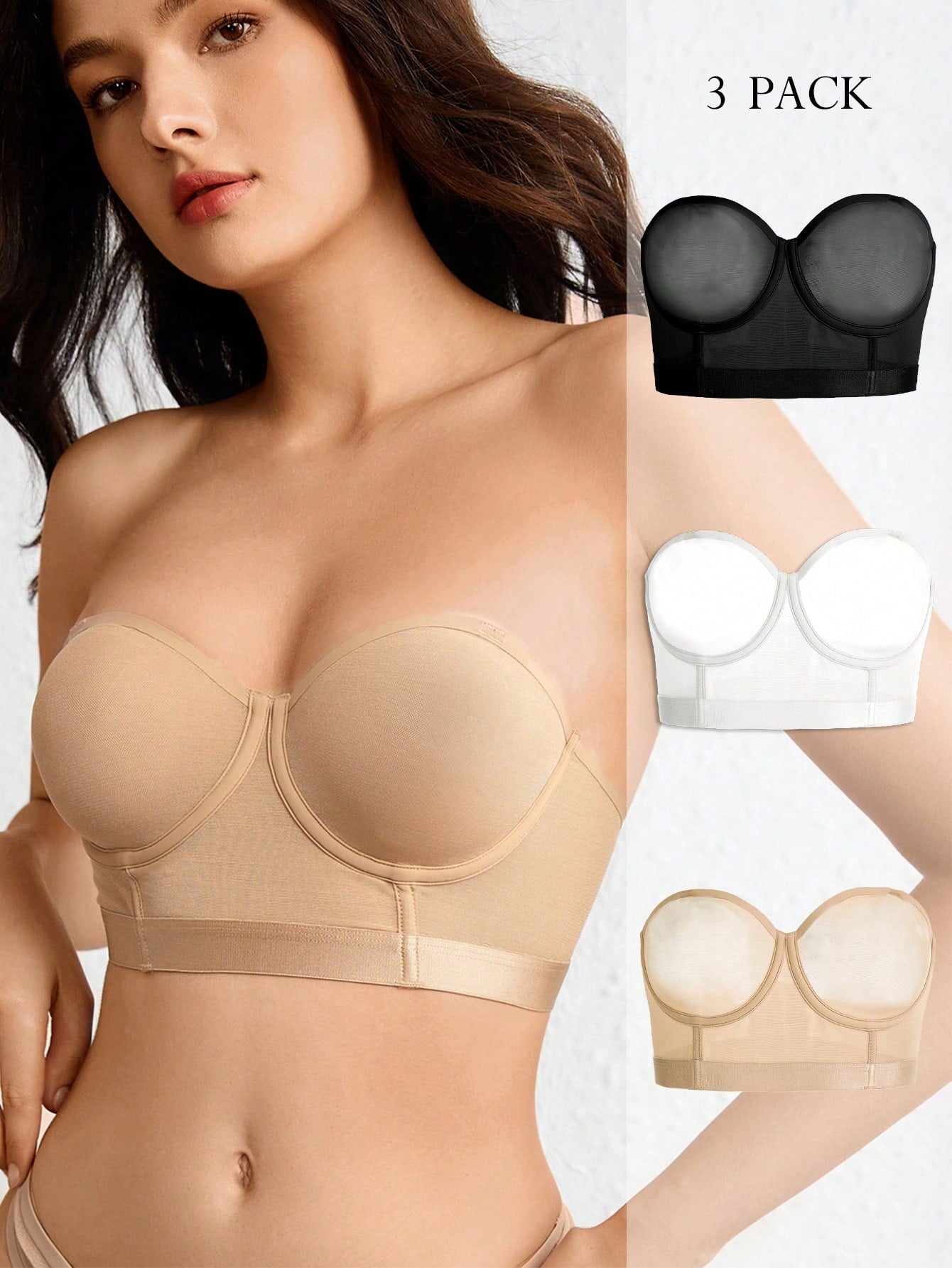 Ladies' Solid Color Strapless Bra 