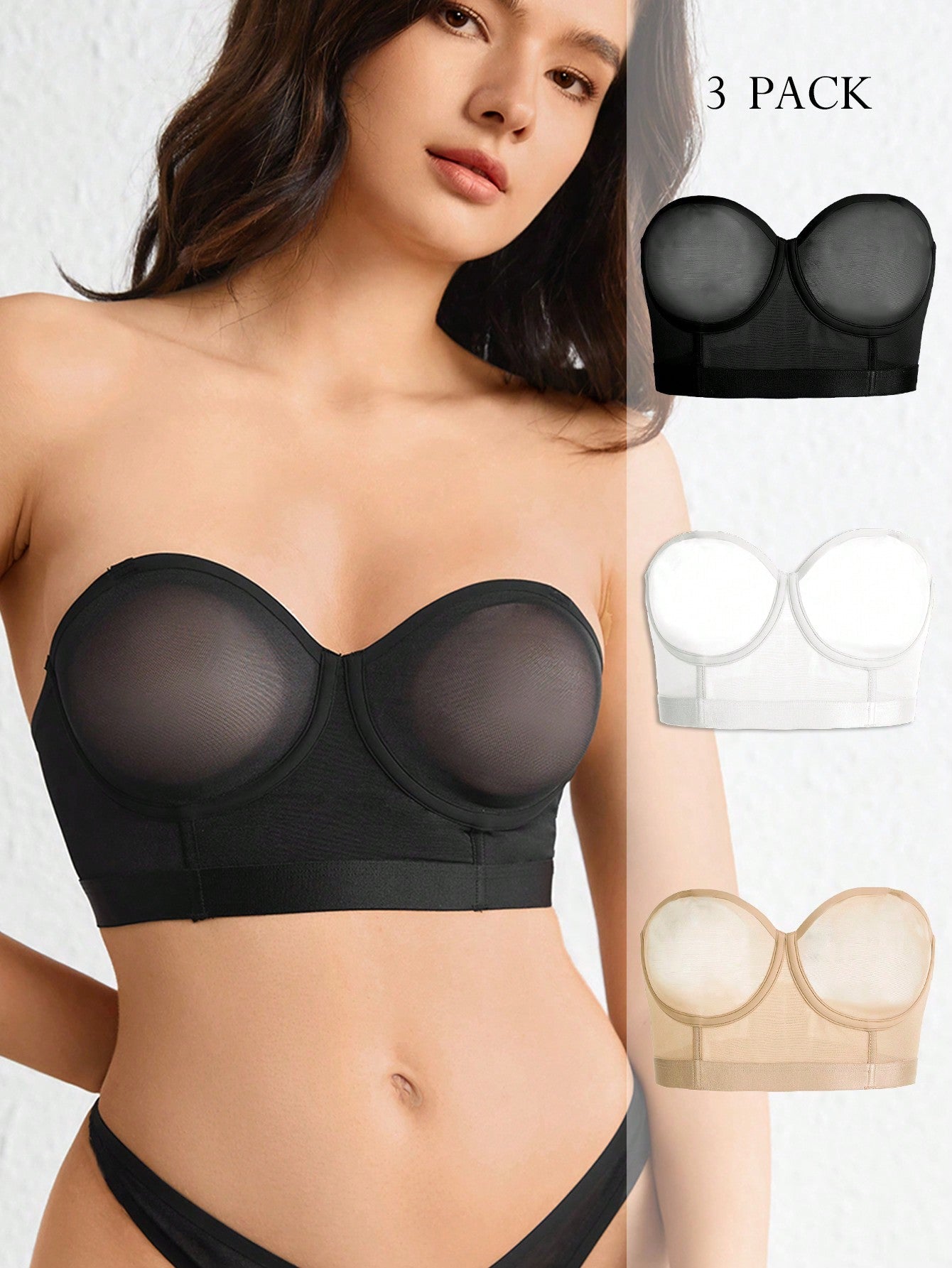 Ladies' Solid Color Strapless Bra 