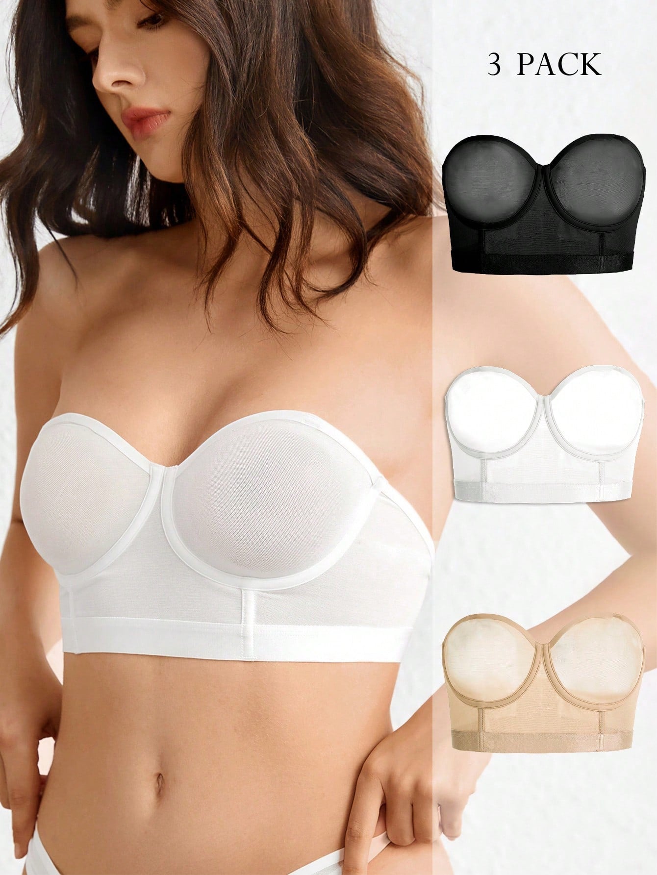 Ladies' Solid Color Strapless Bra 