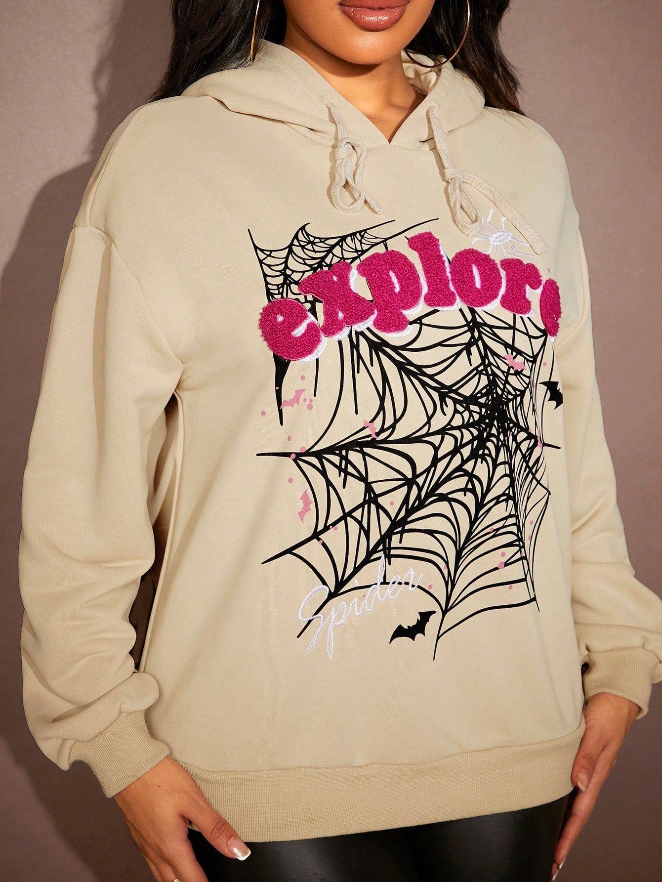 Women's Spider Web Printed Hoodie 