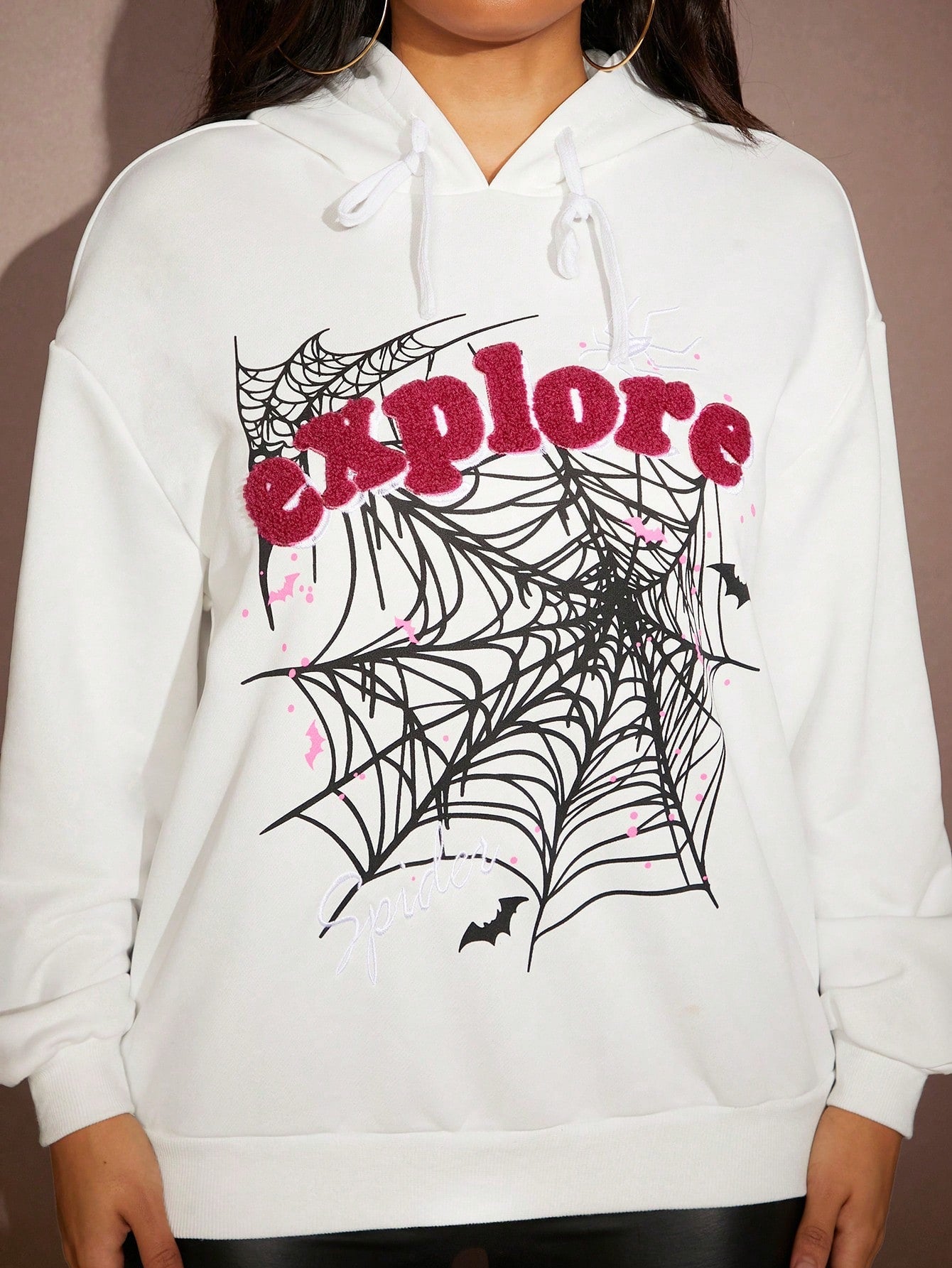 Pulcher Vestis  Spider Web Print Hoodie. 