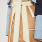 Haute Colorblock Lapel Neck Belted Coat 