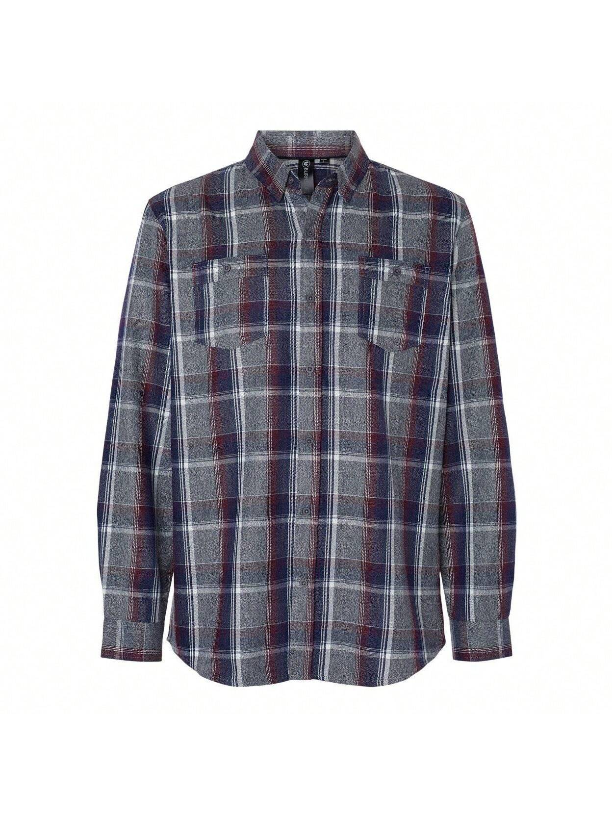 Burnside  Flannel Work Shirt (Heather Grey/ Navy) 