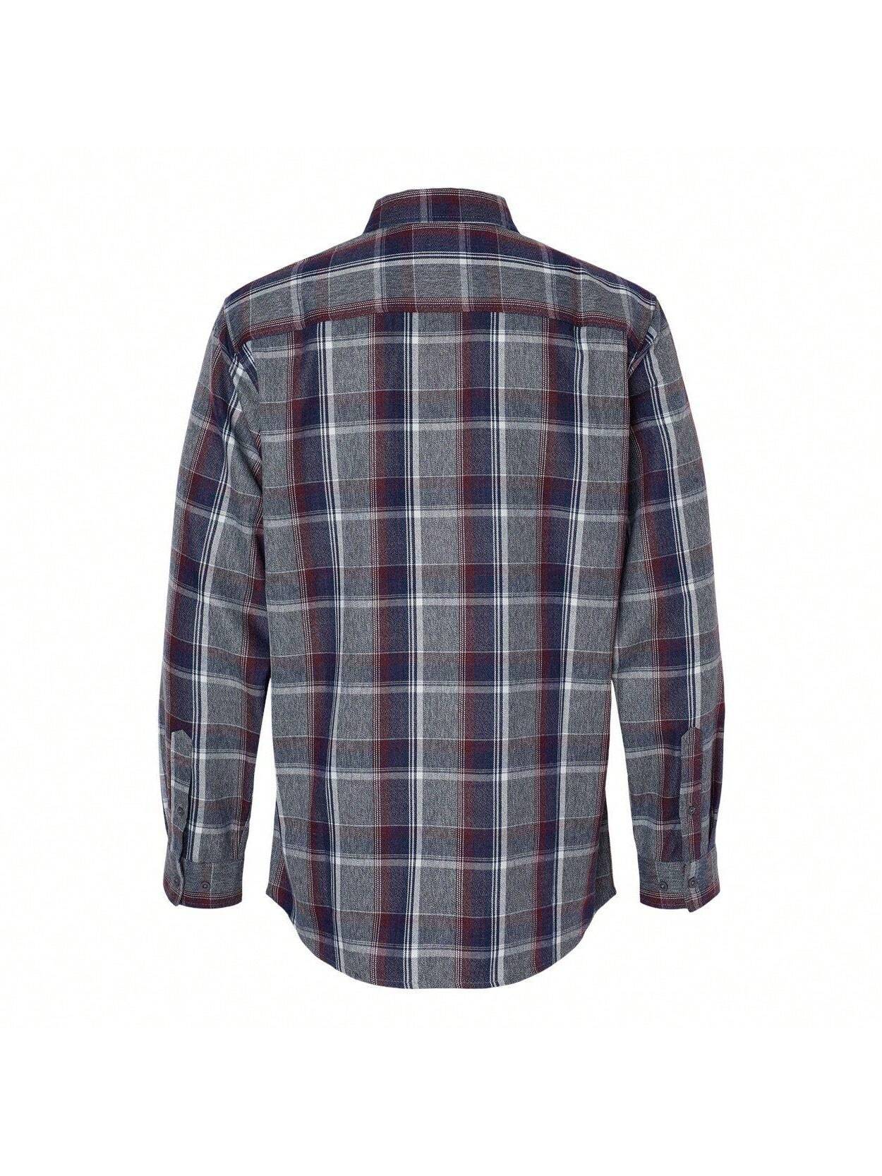 Burnside  Flannel Work Shirt (Heather Grey- Navy) 