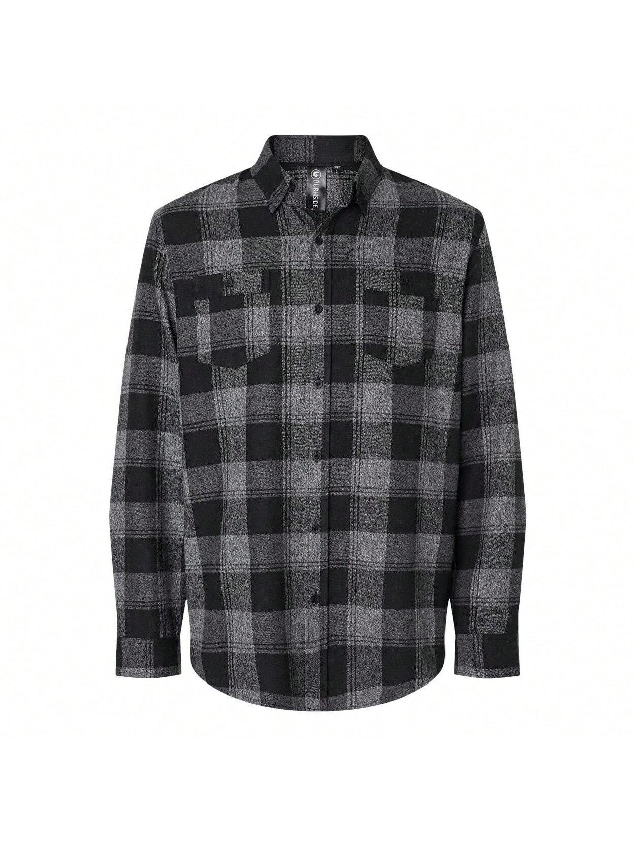 Burnside Perfect Flannel Work Shirt (Grey- Black) 