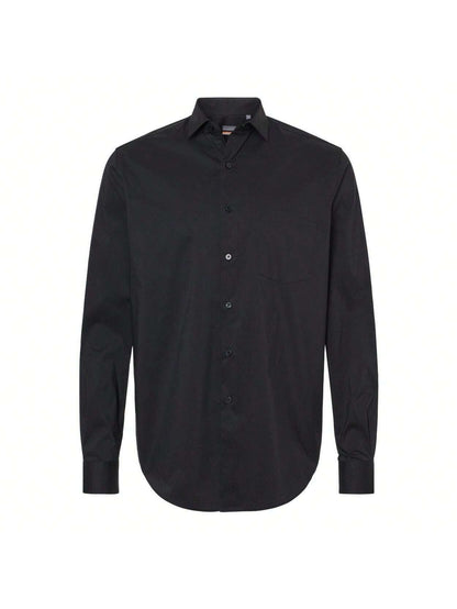 Van Heusen Stainshield Essential Black Shirt 