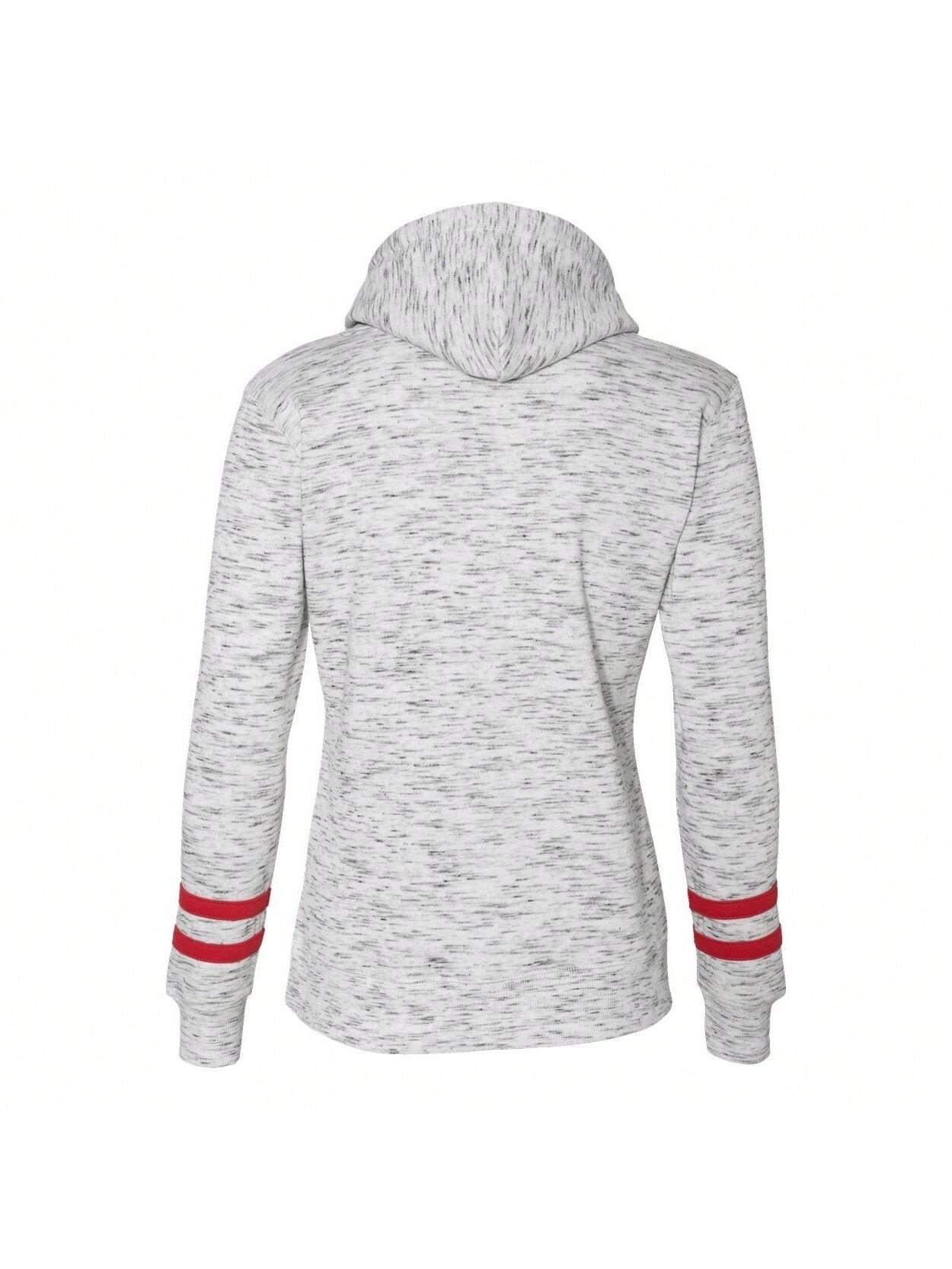 Mlange Fleece Striped-Sleeve Hooded Sweatshirt 