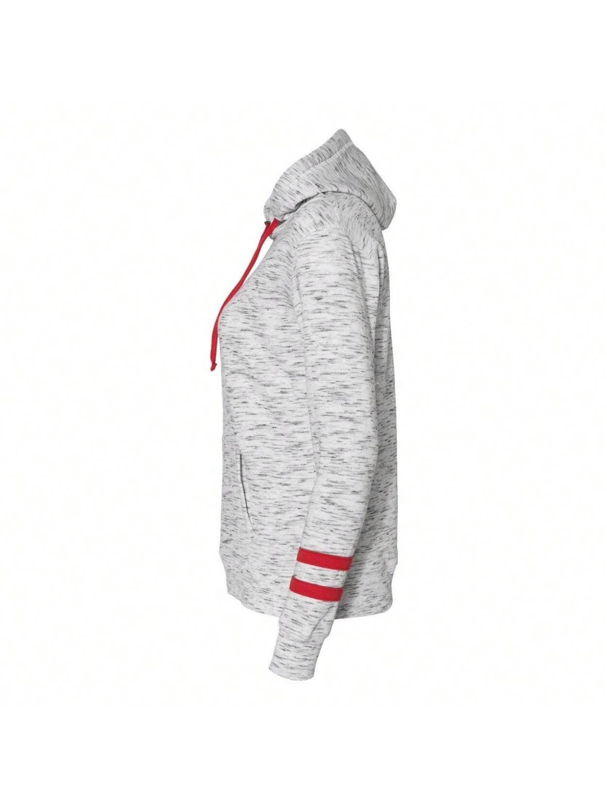 Mlange Fleece Striped-Sleeve Hooded Sweatshirt 