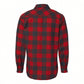 Burnside  Long Sleeve Plaid Flannel Shirt (Red-Heather Black) 