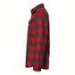 Burnside  Long Sleeve Plaid Flannel Shirt (Red-Heather Black) 