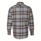 Burnside Long Sleeve Plaid Flannel Shirt (Light Grey) 