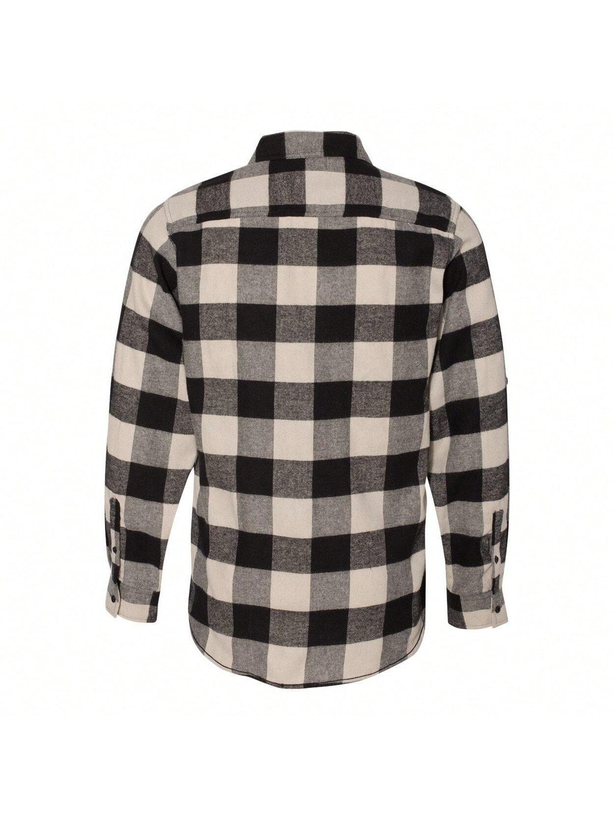 Burnside  Long Sleeve Flannel Shirt (Ecru-Black Buffalo) 