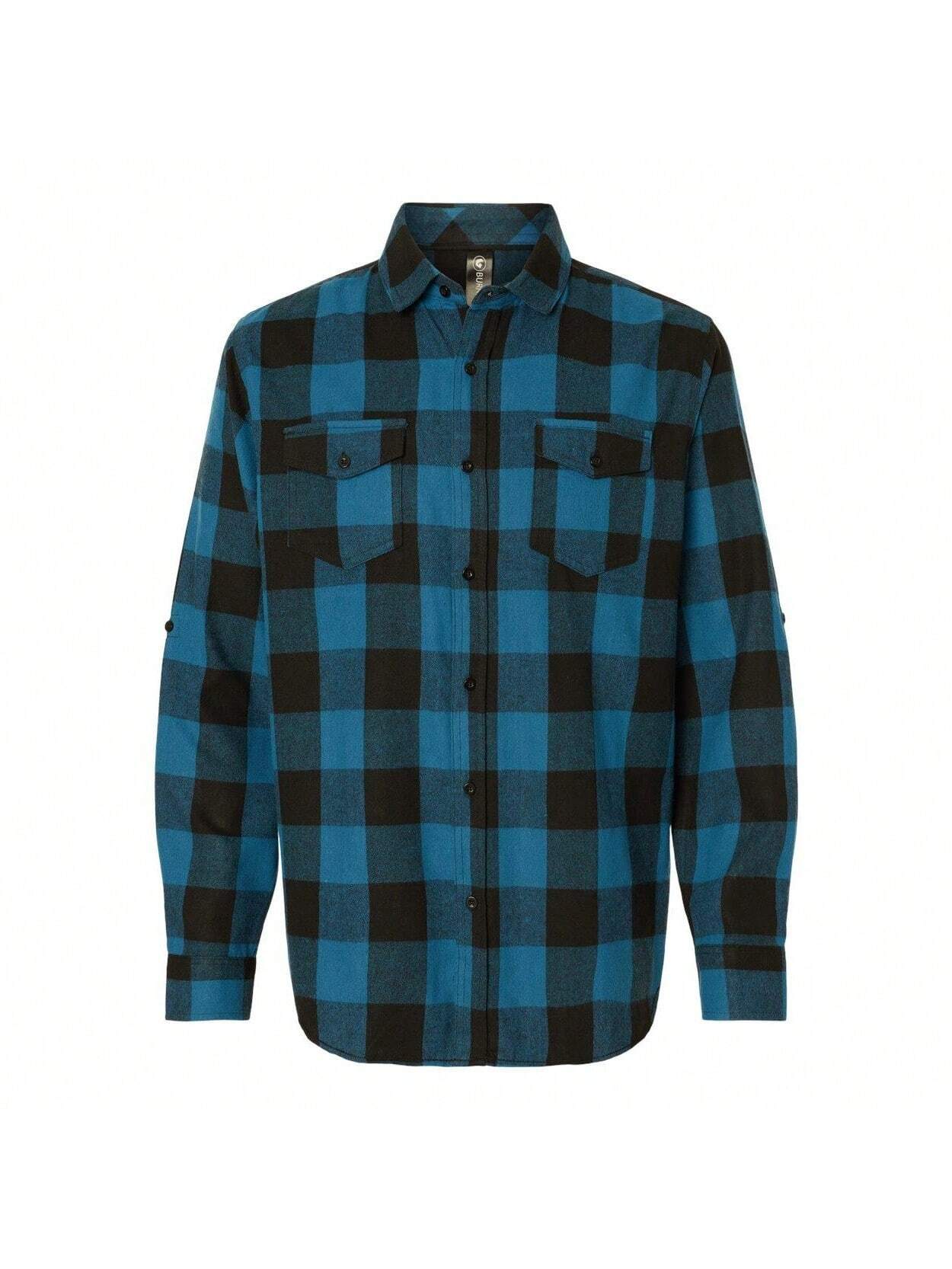 Burnside Long Sleeve Flannel Shirt (Blue-Buffalo) 