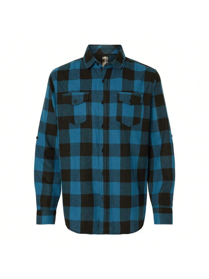 Burnside Long Sleeve Flannel Shirt (Blue-Buffalo) 