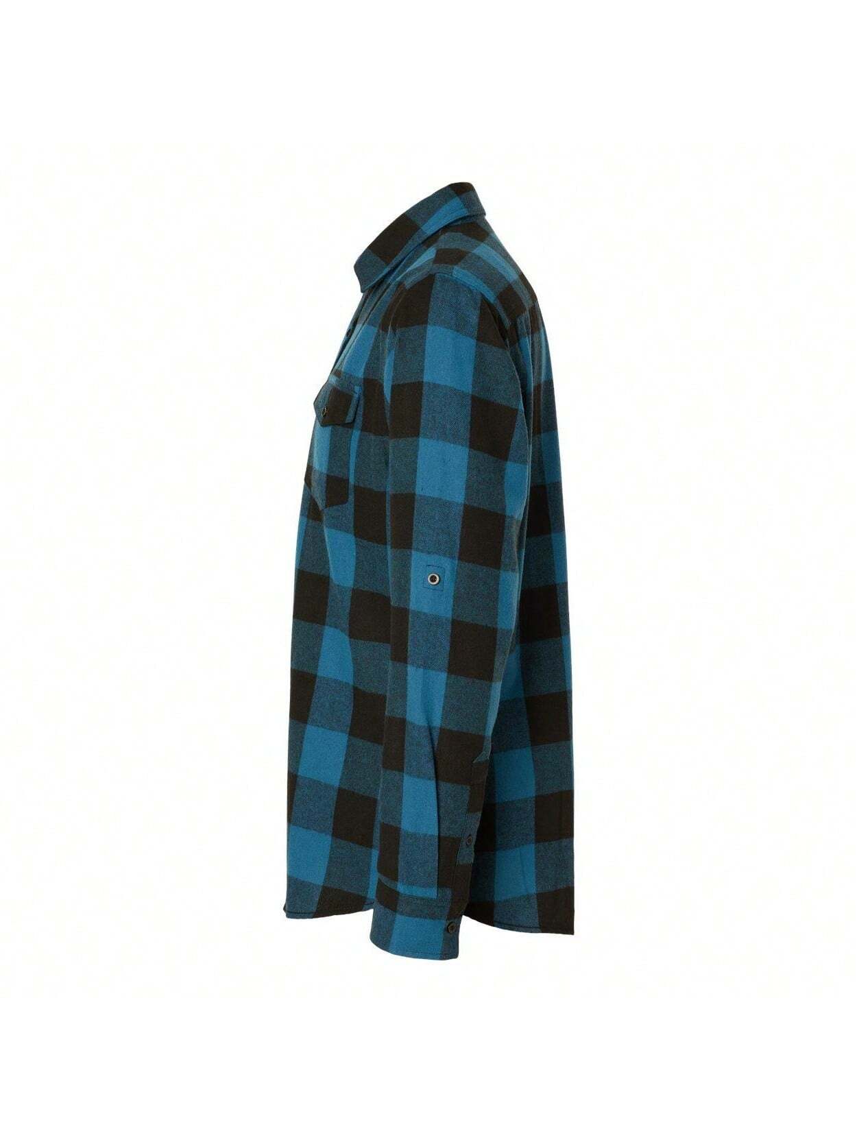 Burnside Long Sleeve Flannel Shirt (Blue-Buffalo) 