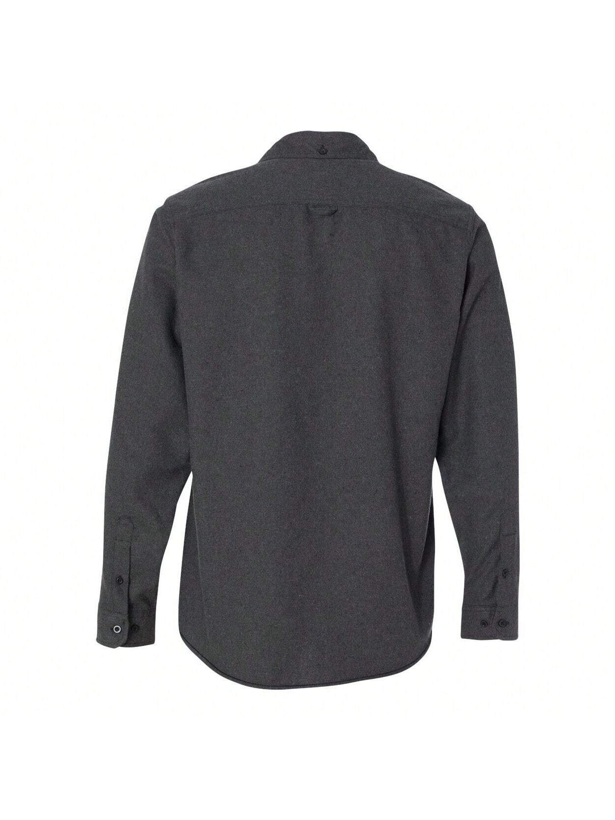 Burnside Solid Long Sleeve Flannel Shirt (Charcoal) 