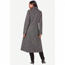 Roaman's Women's Plus Size Long Tweed Coat 