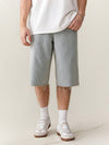 Men Casual Two-Tone Light Blue Denim Loose Fit Shorts 