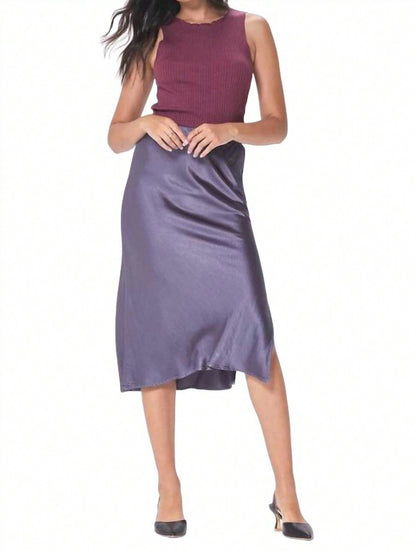 PETROL DORIT SILKY SLIP SKIRT 