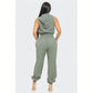 Sleeveless High Waist Cargo Jumpsuit 