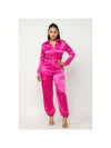 Front Zipper Top And Pants Jumpsuit 