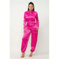 Front Zipper Top And Pants Jumpsuit 