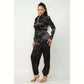 Front Zipper Pockets Top And Pants Jumpsuit 