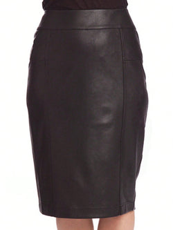 Black Angel Microfiber Leather Long Skirt 