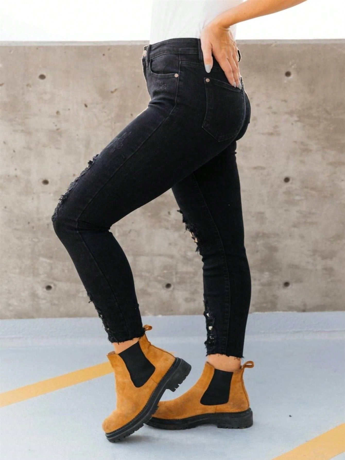 Judy Blue Into The Wild Distressed Skinny Jeans 