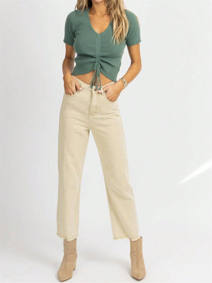 Dee Elly HIGH WAISTED FLARE JEANS 