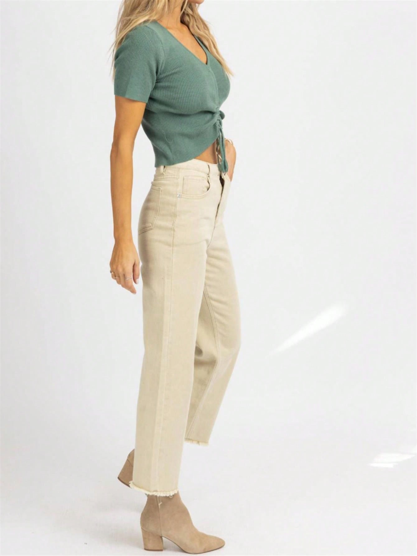 Dee Elly HIGH WAISTED FLARE JEANS 