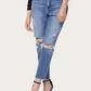 COMFORT STRETCH DISTRESSED MOM JEANS 