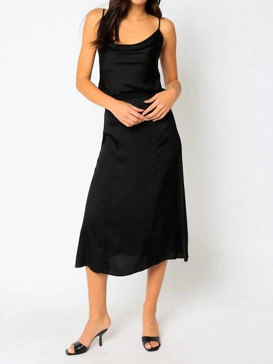 Alexia Black Satin Maxi Skirt 