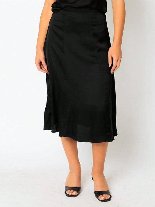 Alexia Black Satin Maxi Skirt 