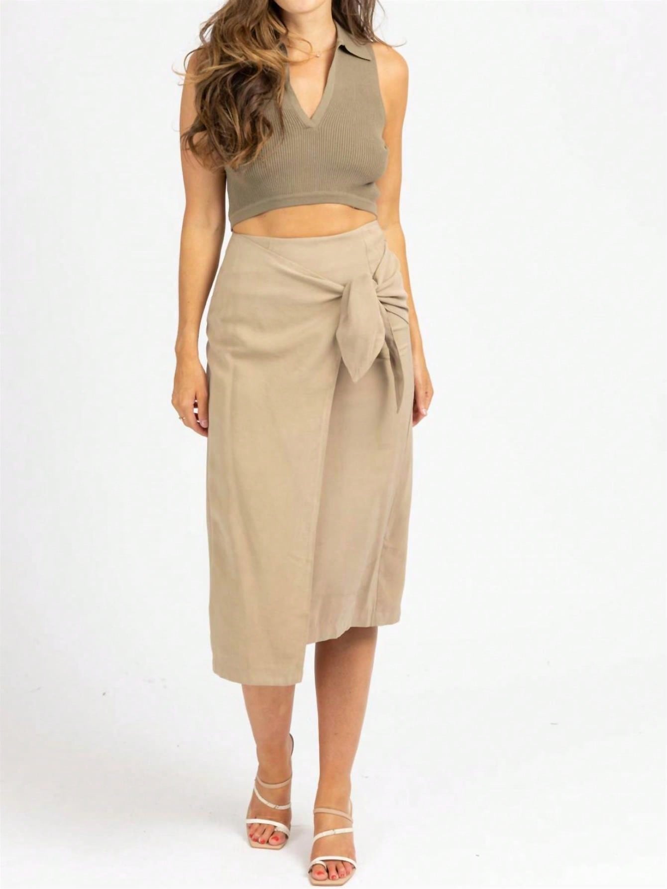 Dee Elly WRAP TIE FRONT MIDI SKIRT 