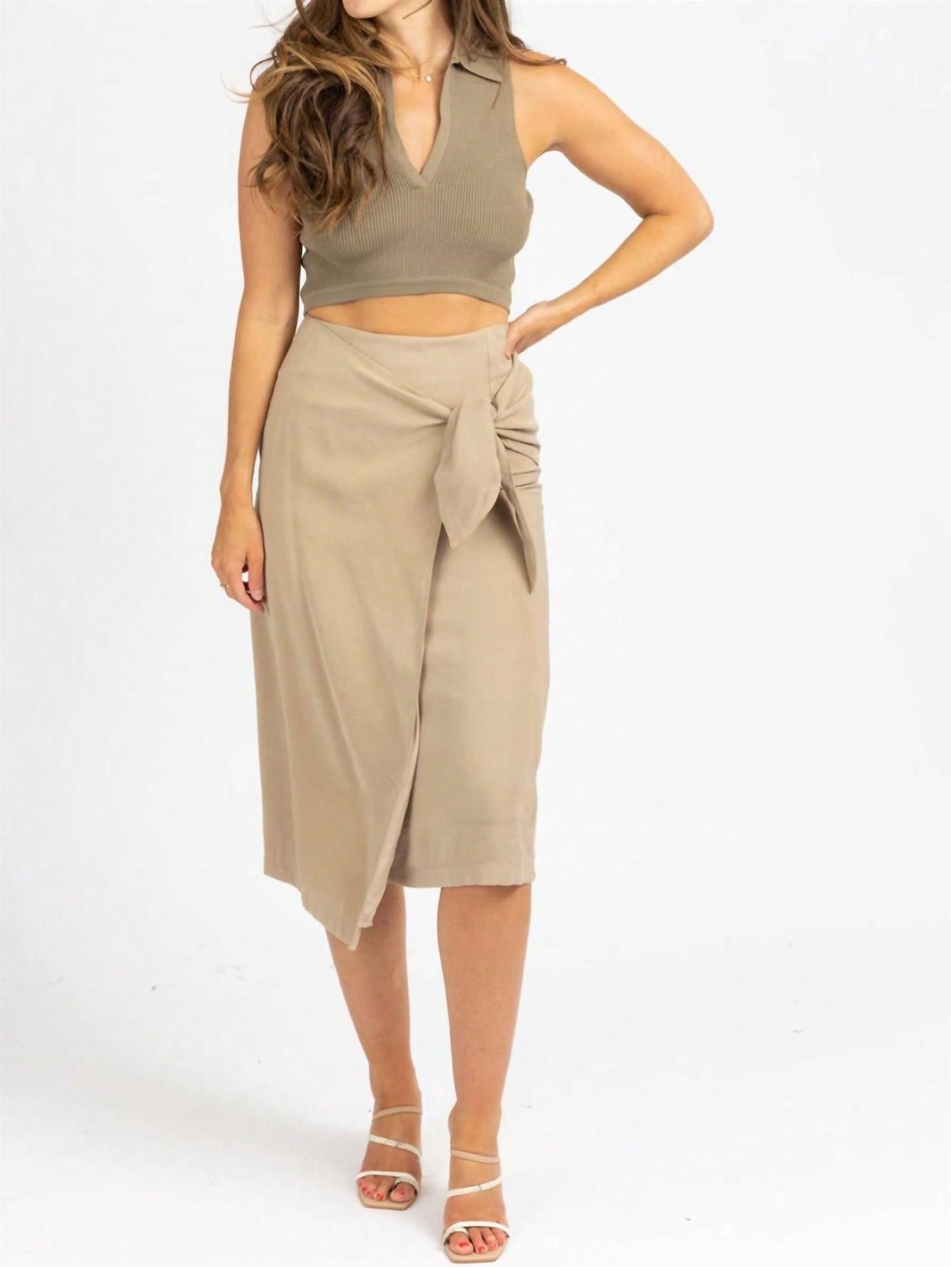 Dee Elly WRAP TIE FRONT MIDI SKIRT 