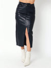 OLIVACEOUS Gia Faux Leather Midi Skirt 