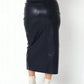 OLIVACEOUS Gia Faux Leather Midi Skirt 