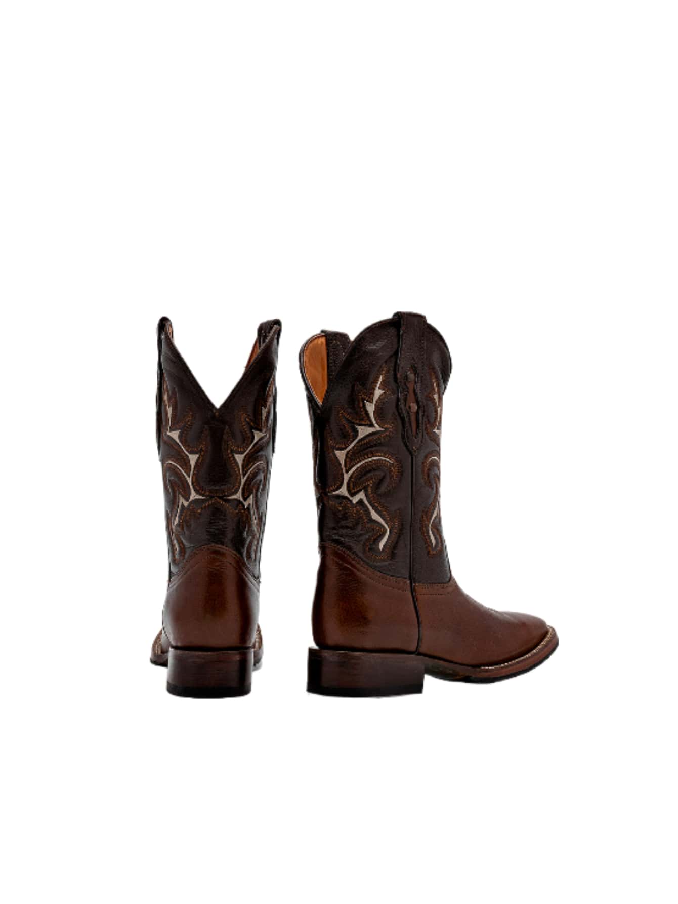 No Zipper Brown Texas Cowboy Boots 