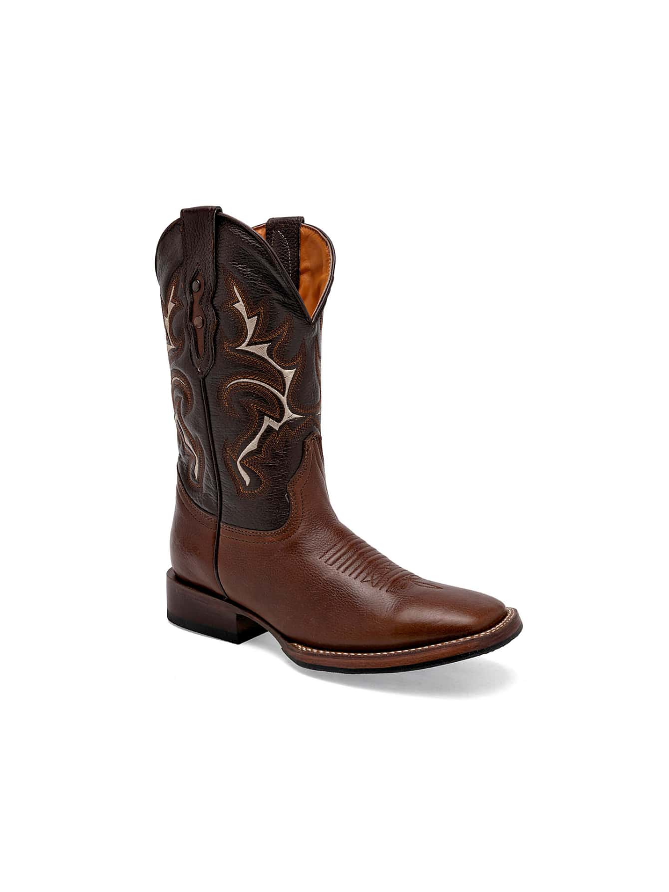 No Zipper Brown Texas Cowboy Boots 